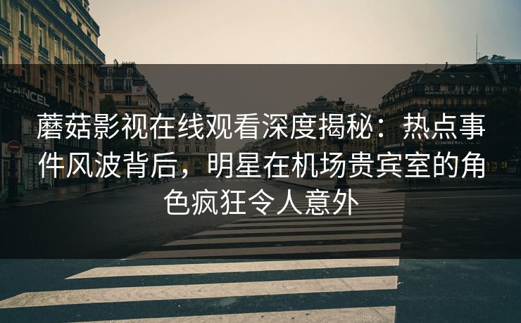 蘑菇影视在线观看深度揭秘：热点事件风波背后，明星在机场贵宾室的角色疯狂令人意外