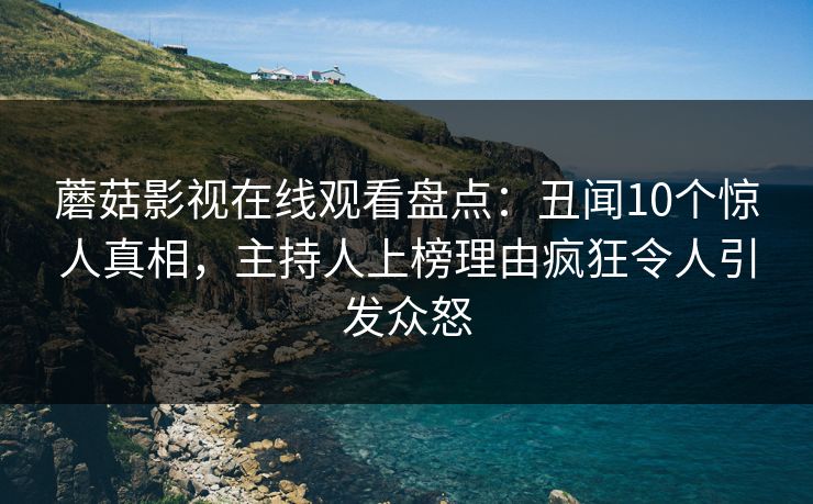 蘑菇影视在线观看盘点：丑闻10个惊人真相，主持人上榜理由疯狂令人引发众怒
