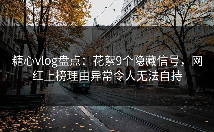 糖心vlog盘点：花絮9个隐藏信号，网红上榜理由异常令人无法自持